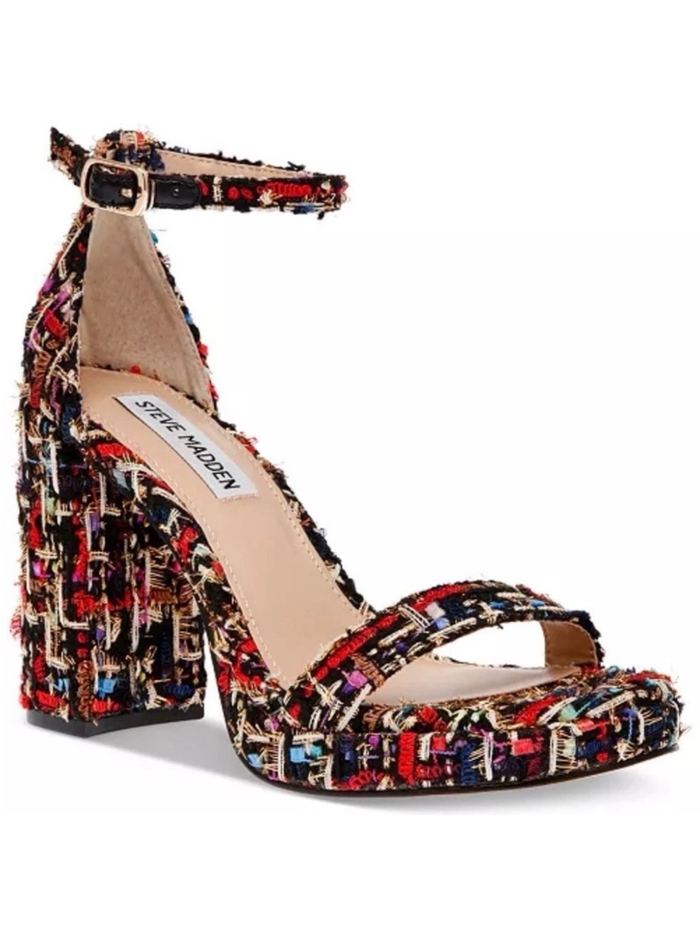 Steve Madden Women's Multicolor Tweed Block Heels with Ankle Strap / 7.5